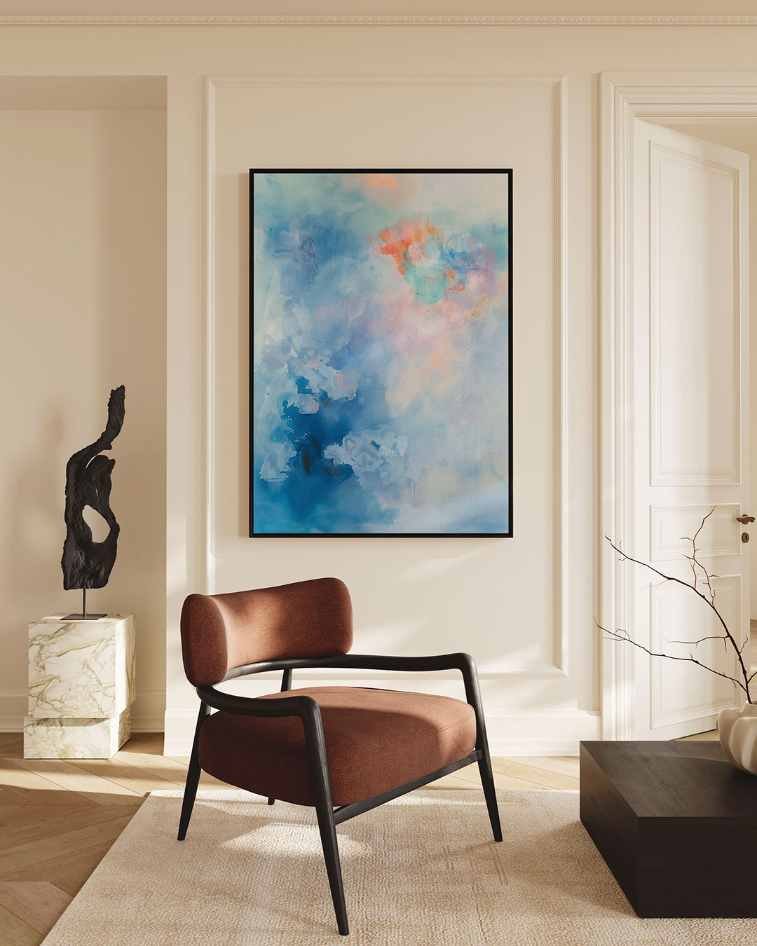 Dromerige kleurenexplosie – Blauwe – staande wanddecoratie