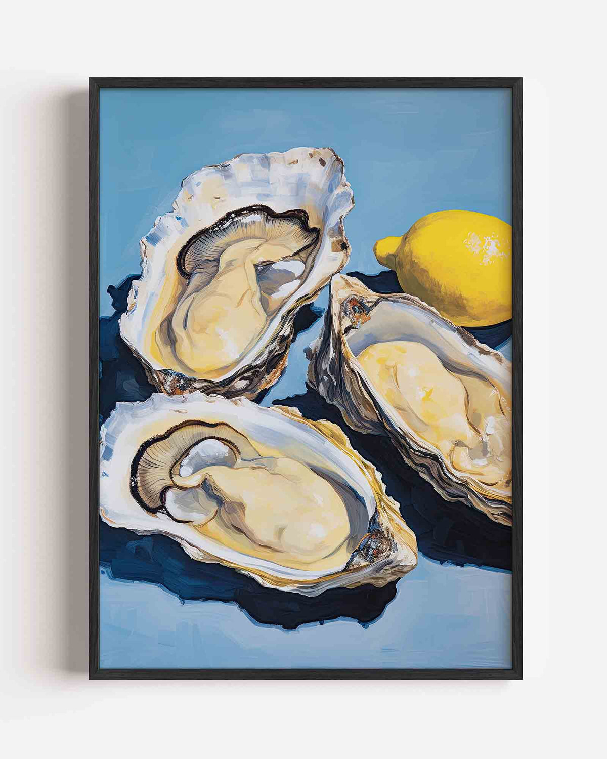 Oesters en citroen – kleurrijke illustratie portret poster als wanddecoratie