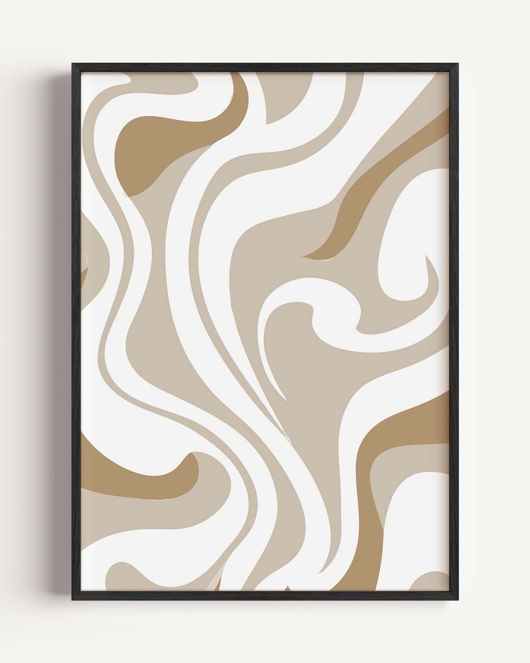 Beige Golven Abstract – kleurrijke abstracte portret poster als wanddecoratie