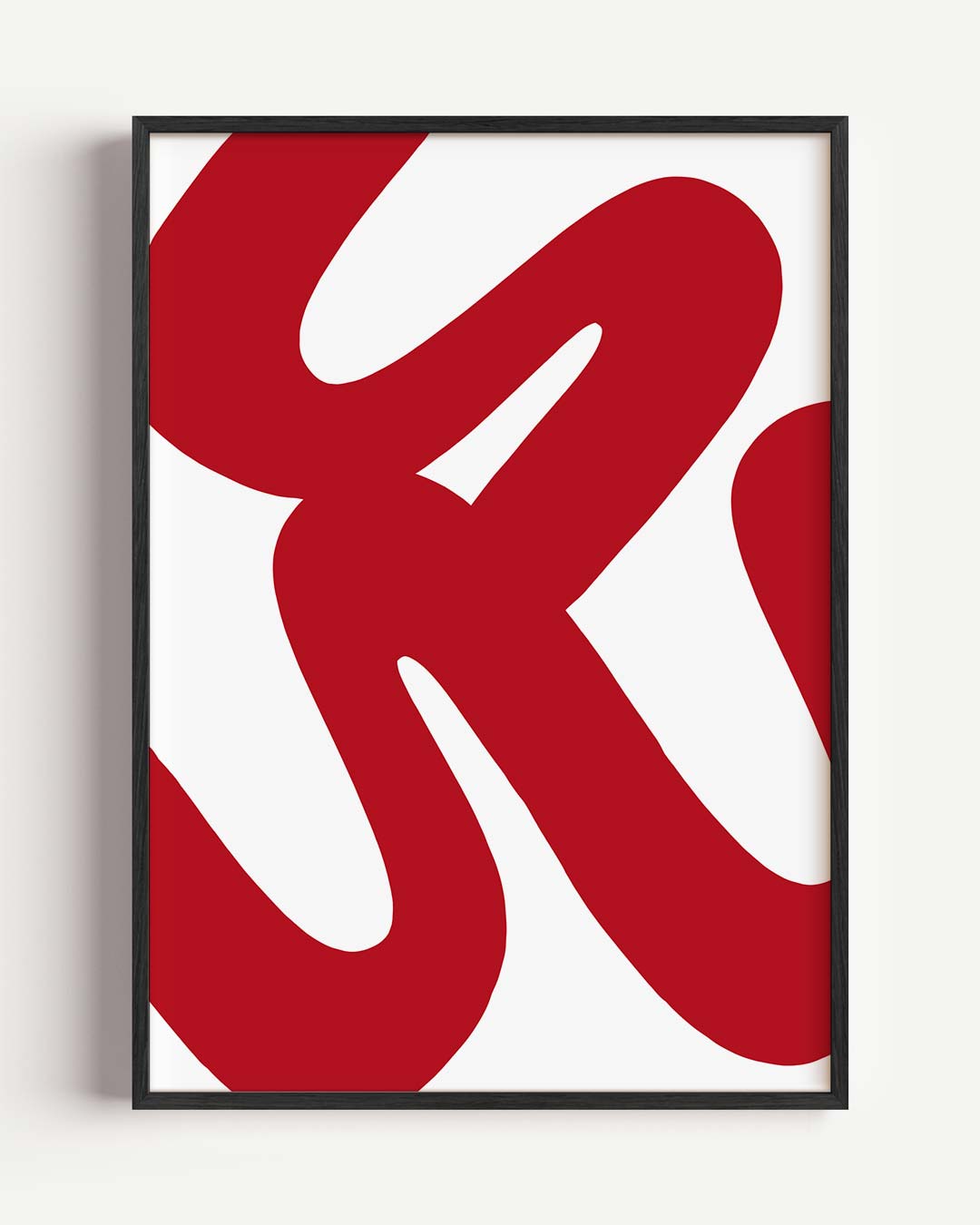 Rode Lijnkunst Abstract – kleurrijke abstracte portret poster als wanddecoratie