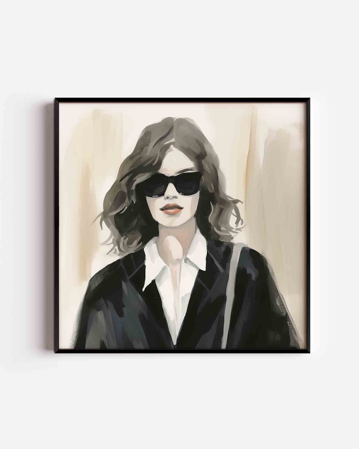 Vrouw met zonnebril – vrouwelijk portret als vierkante poster