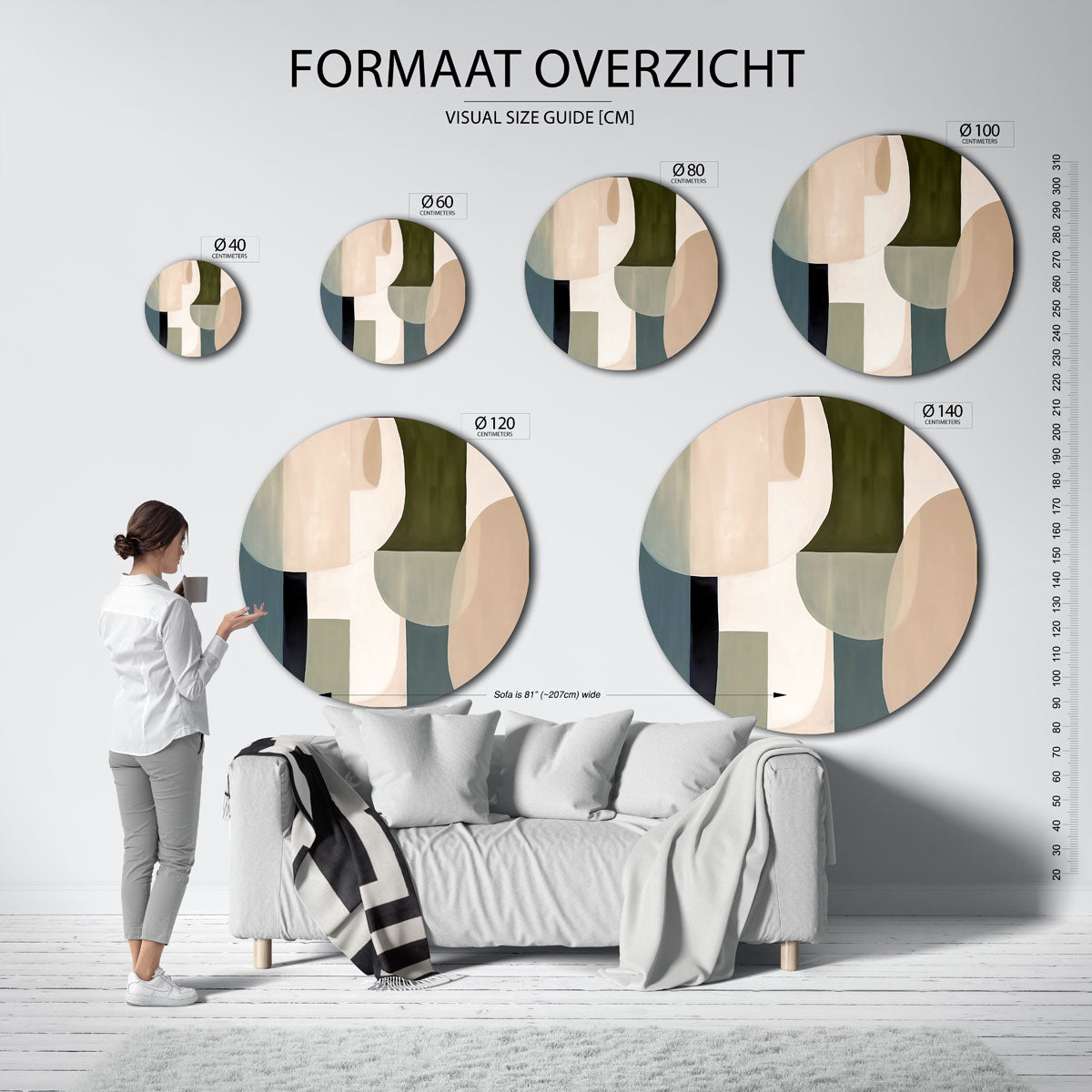 Abstracte vormen – Pop Art wandkunst als moderne muurcirkel
