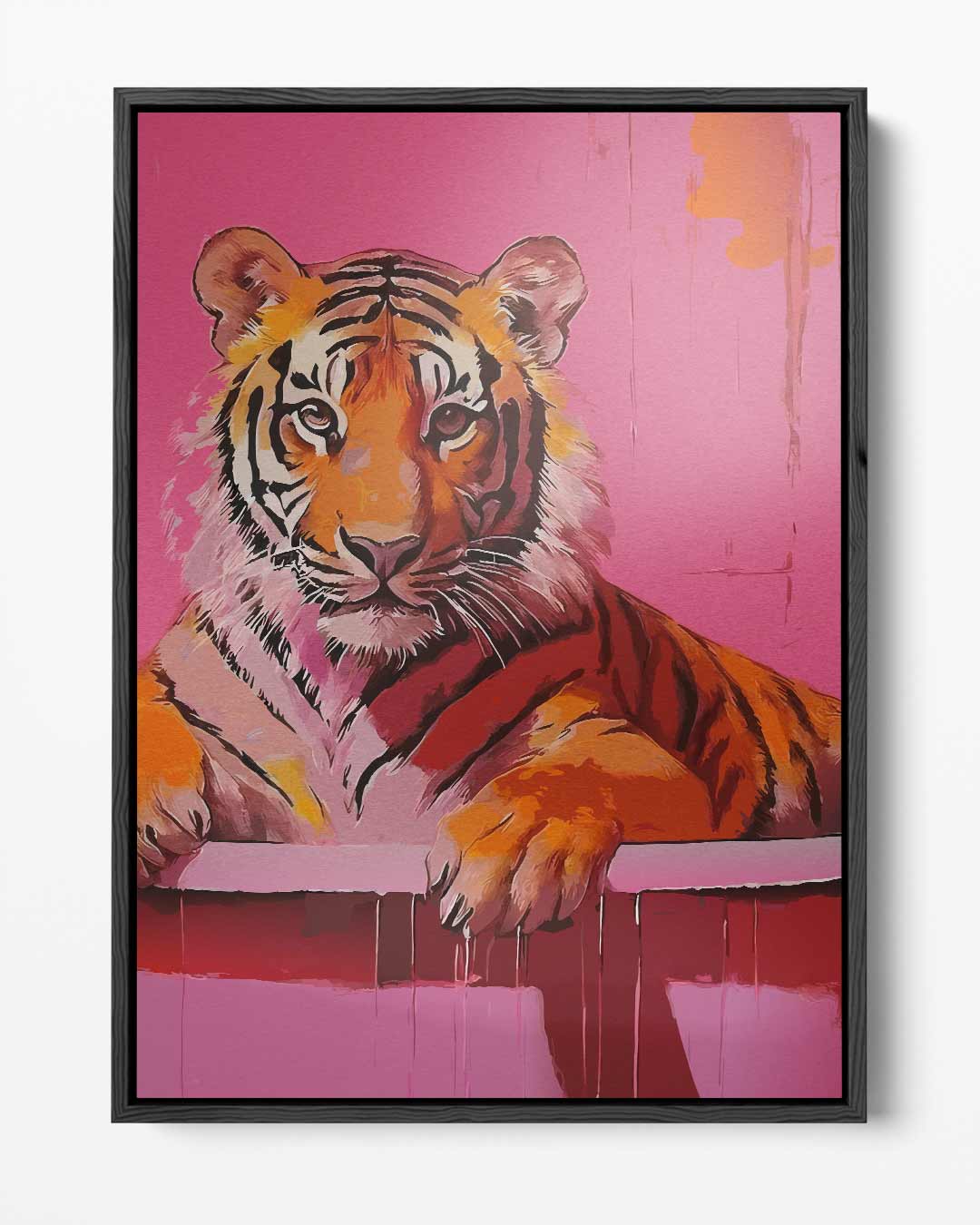 Kleurrijke Tijger Kunst – portret kunstwerk als wanddecoratie