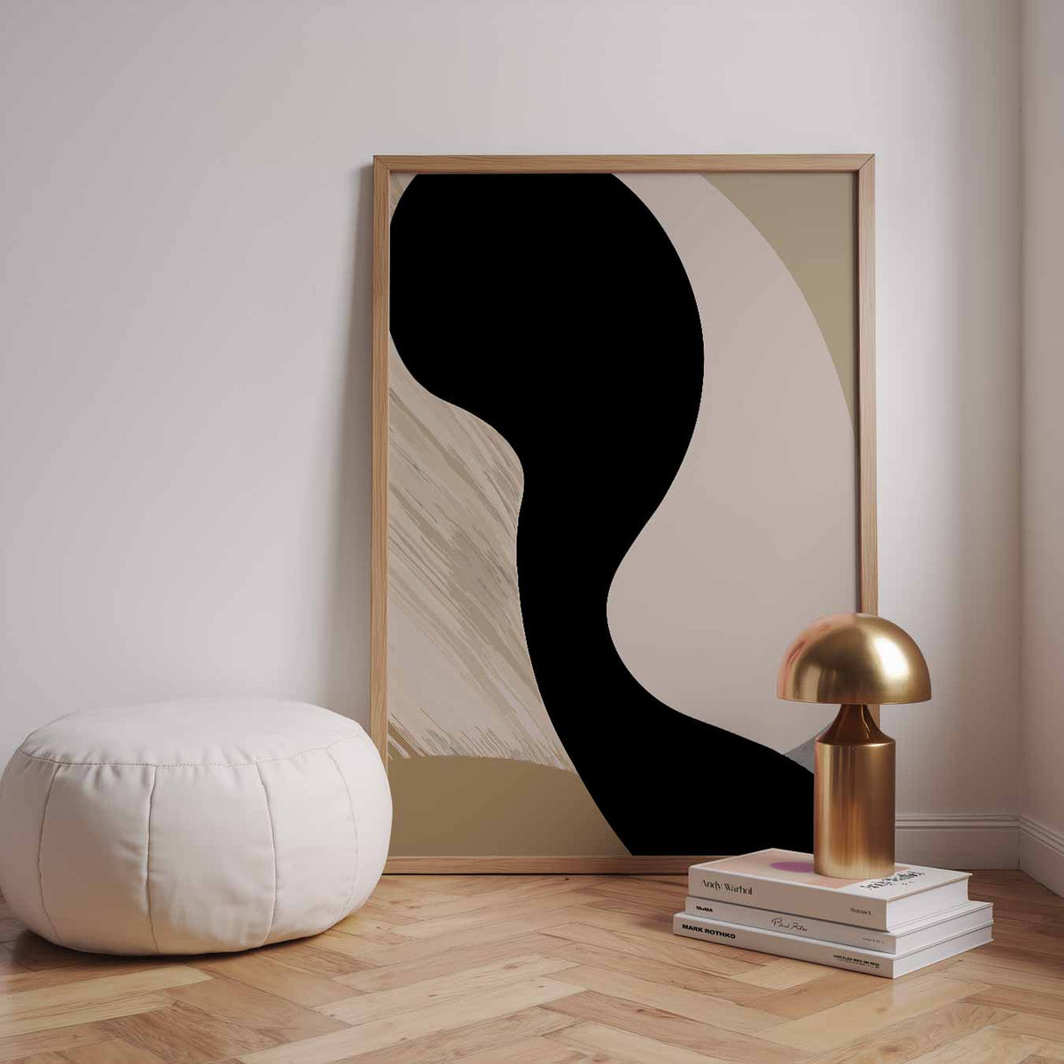 Moderne Abstracte Vormkracht – staande kleurrijke abstracte wanddecoratie van WallArtistic