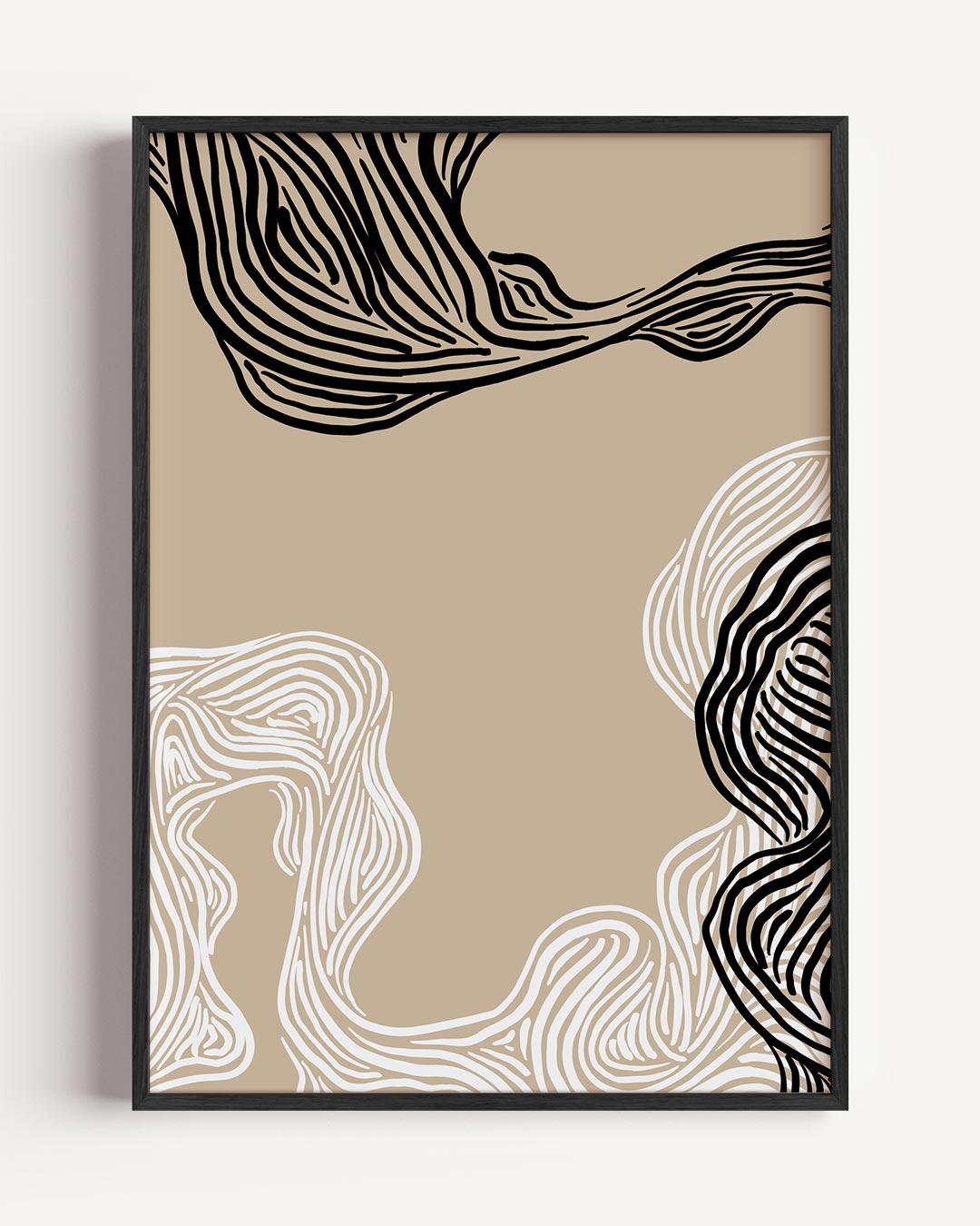 Organische Lijnen – abstracte portret poster als wanddecoratie