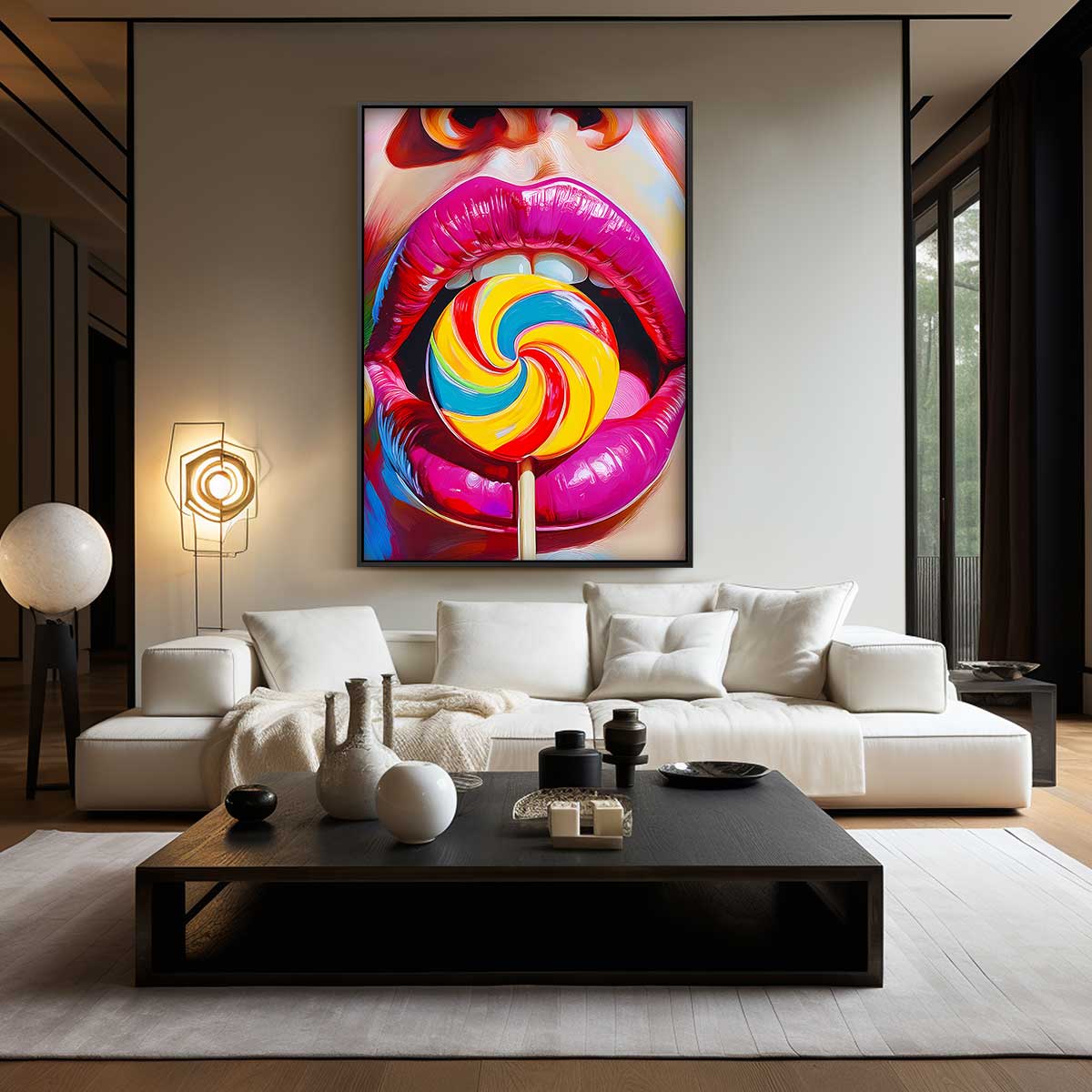 Kleurrijke Snoepgoed Sensatie – staand kunstwerk voor modern interieur
