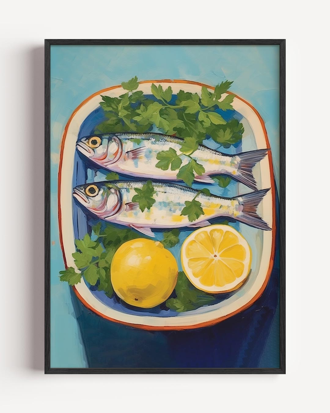 Mediterraanse Vis en Citroen – keuken portret poster als wanddecoratie
