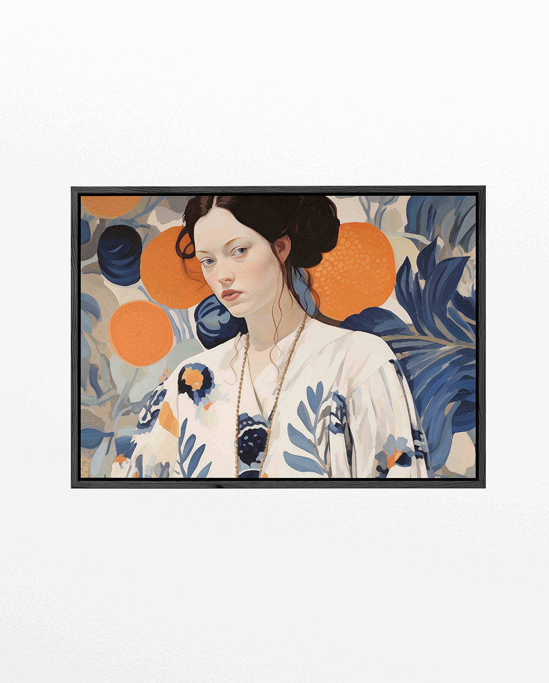 Vrouwelijk portret met patronen – Vrouwelijk – liggend portret kunstwerk