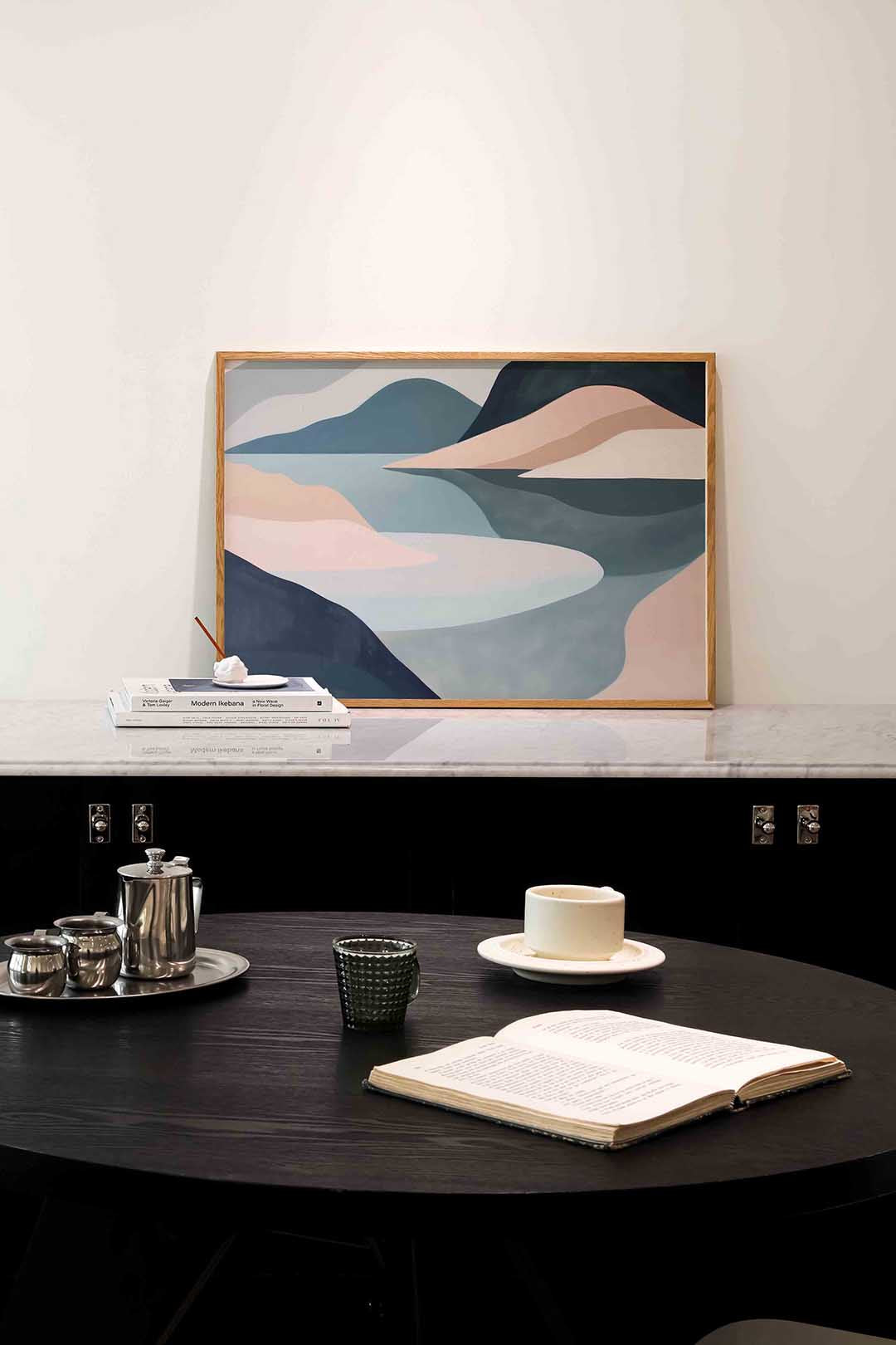 Abstracte landschapsvormen – abstracte poster in liggend formaat