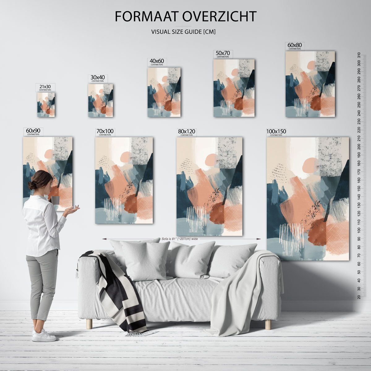 Abstracte vormen – staande muurposter met abstracte vormen