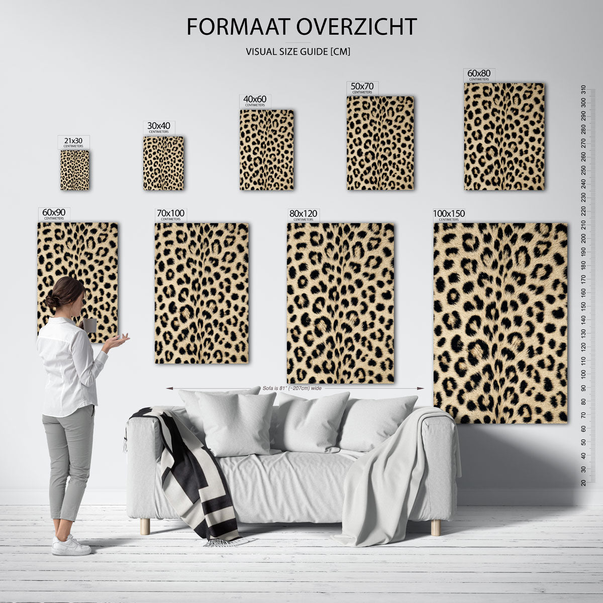 Luipaardprint – staande muurposter met safari thema