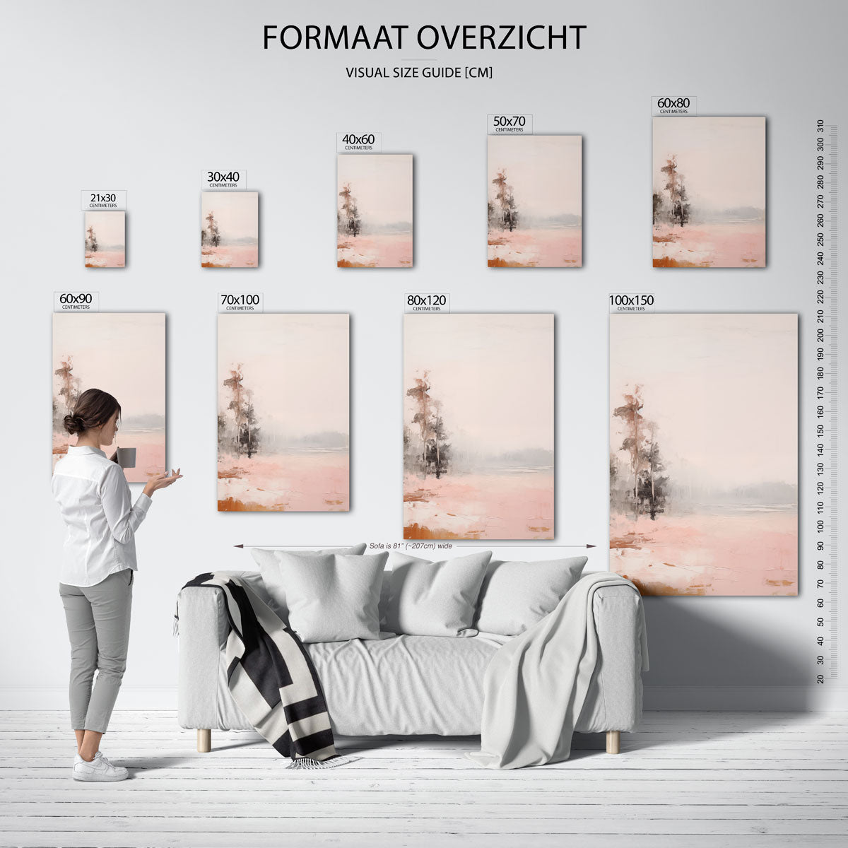 Landschap met bomen – staande muurposter met botanisch thema