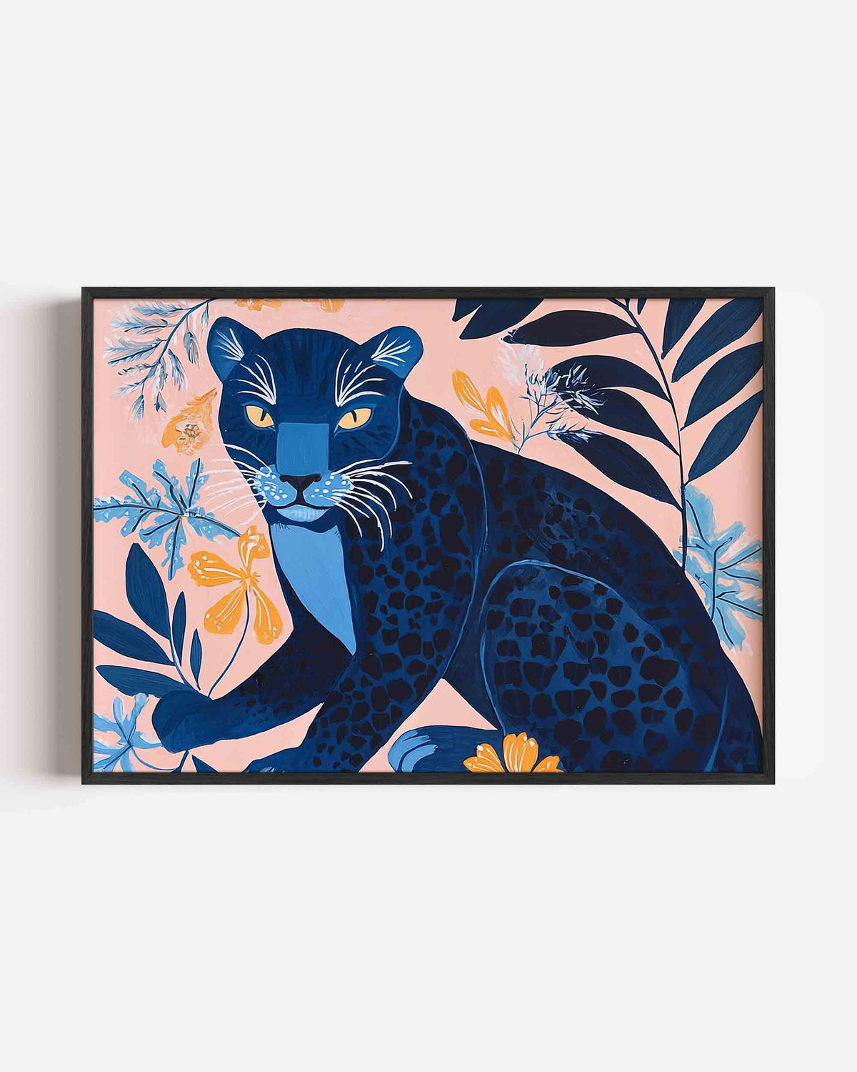 Panter met bladeren – dieren landscape poster als wanddecoratie