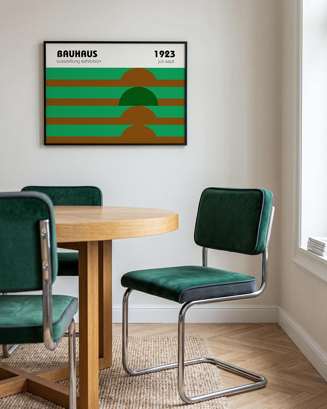Vorm en balans – liggende Bauhaus poster voor aan de muur