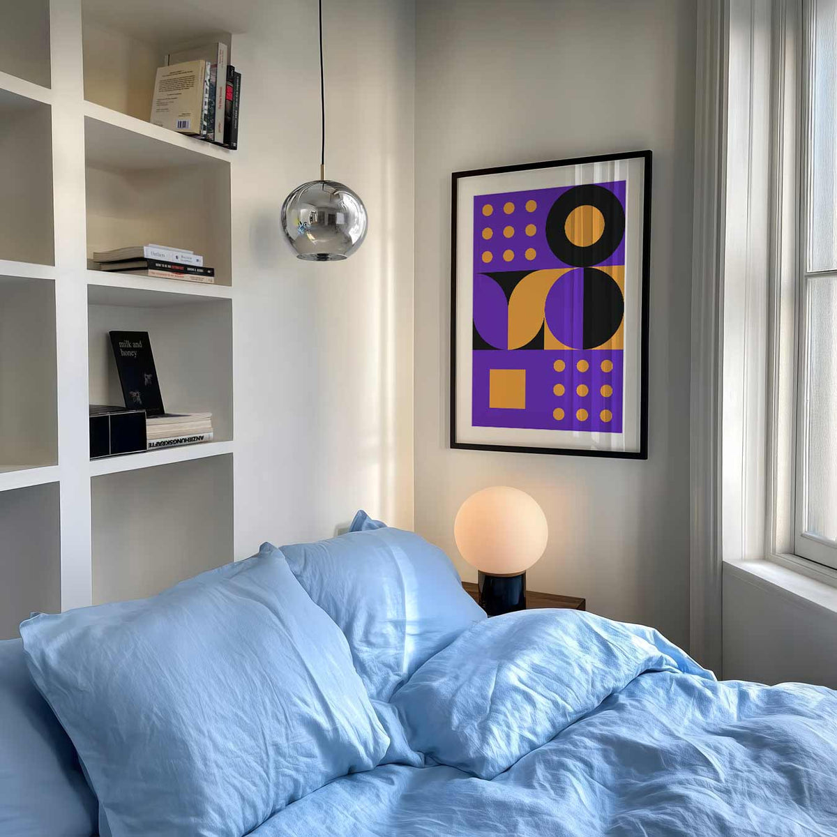 Retro Vibes Geometrische – staande muurposter met dierenthema
