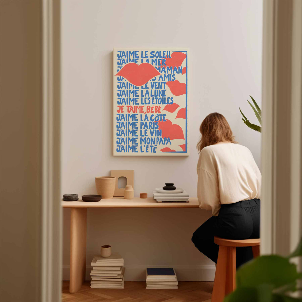 Liefdesverklaring – staand kunstwerk voor modern interieur