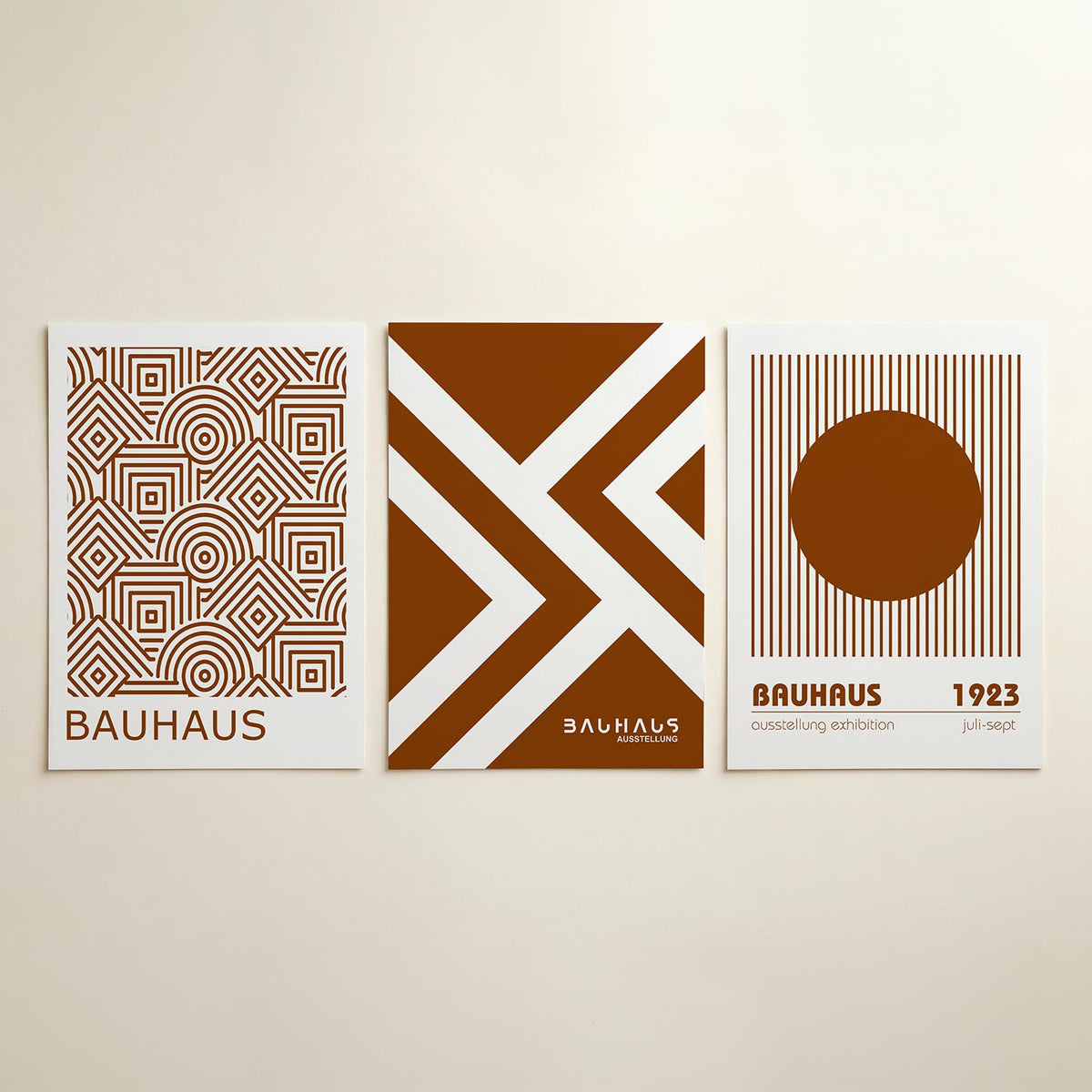 Lijnen en patronen posterset – detailweergave – deze posterset toont een dynamisch lijnenspel met vierkanten en halve cirkels