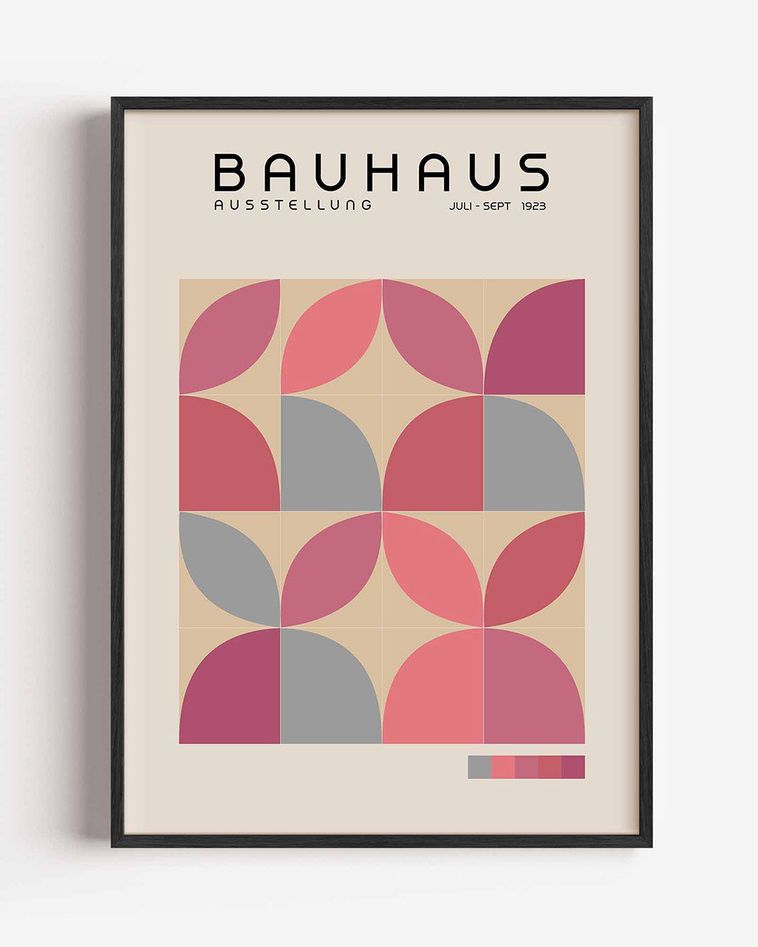Vormritme en kleur – staande Bauhaus poster als wanddecoratie