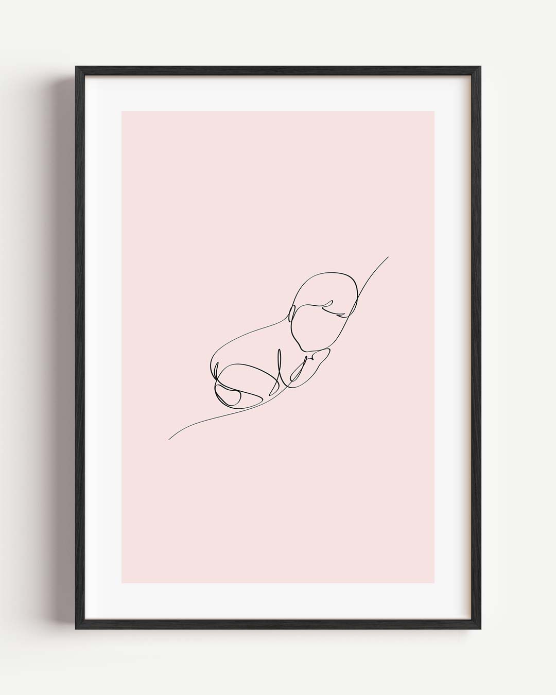 Minimalistische Babylijntekening – kids portret poster als wanddecoratie