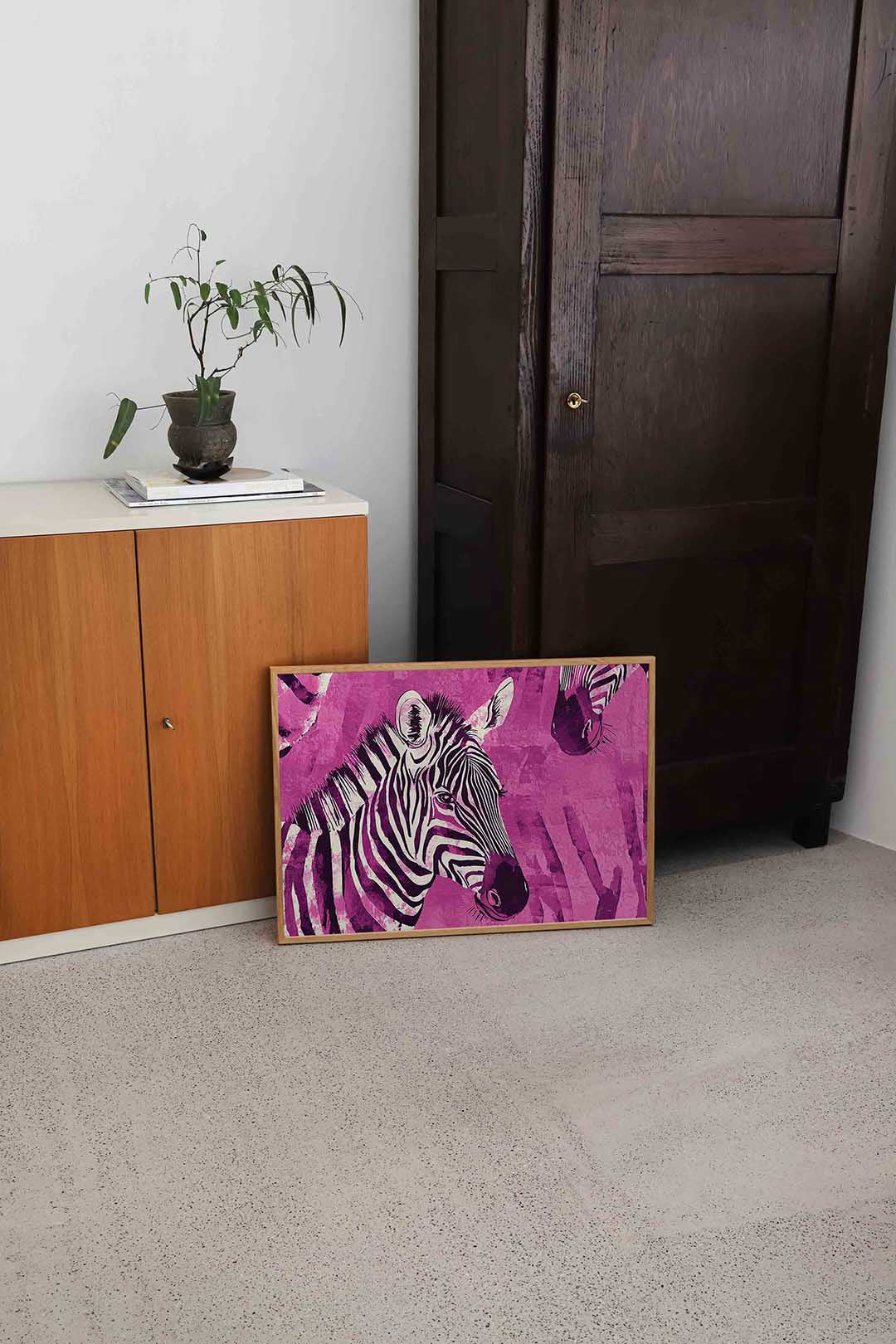 Zebra patroon – dierenillustratie als landscape poster