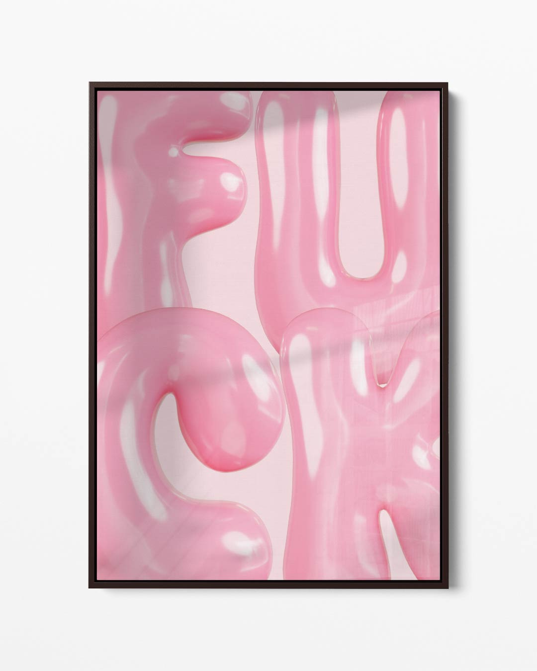 Speelse Roze Bubbelletters – portret kunstwerk als wanddecoratie