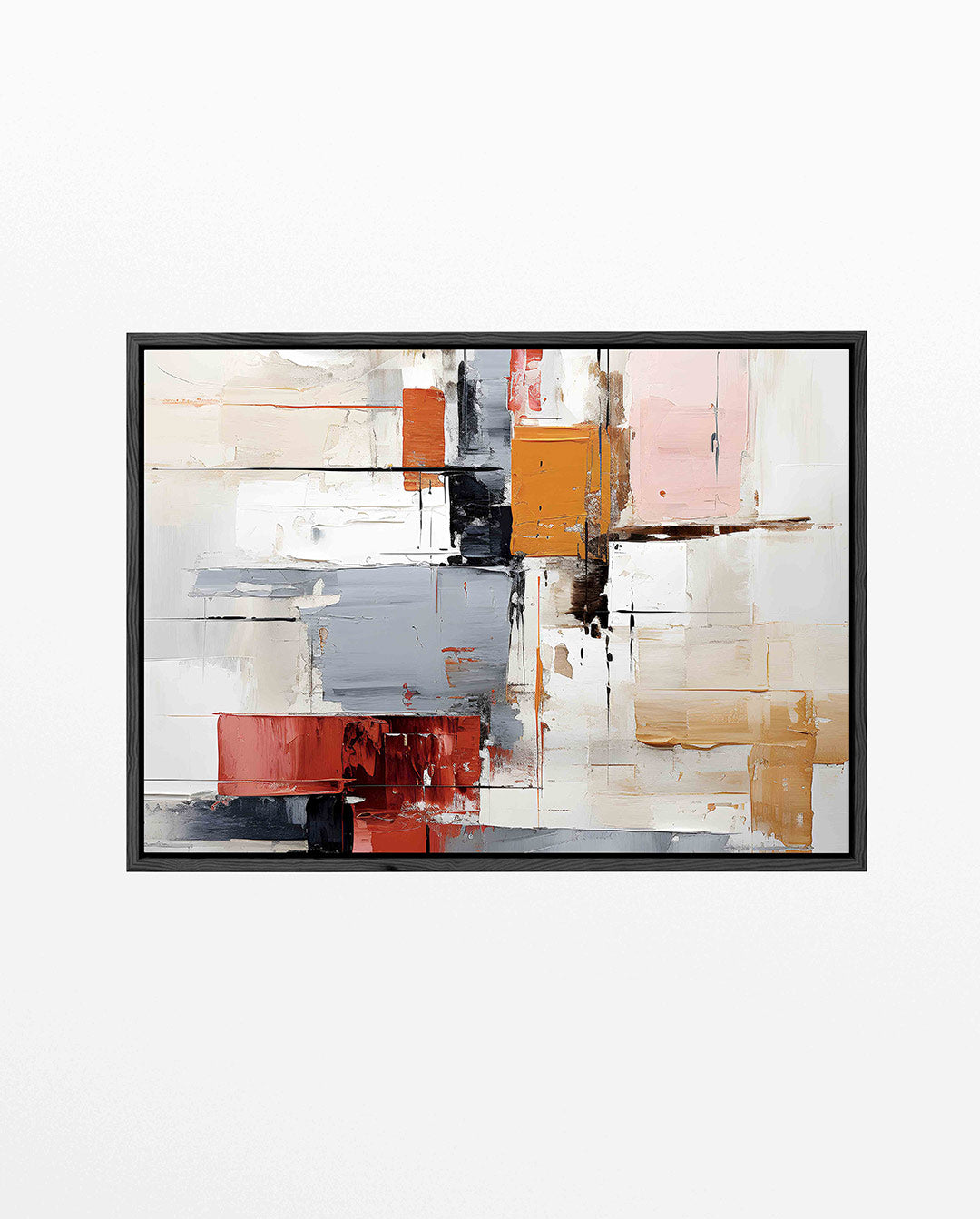 Geometrische kleurencompositie – Geometrische – liggend abstract kunstwerk