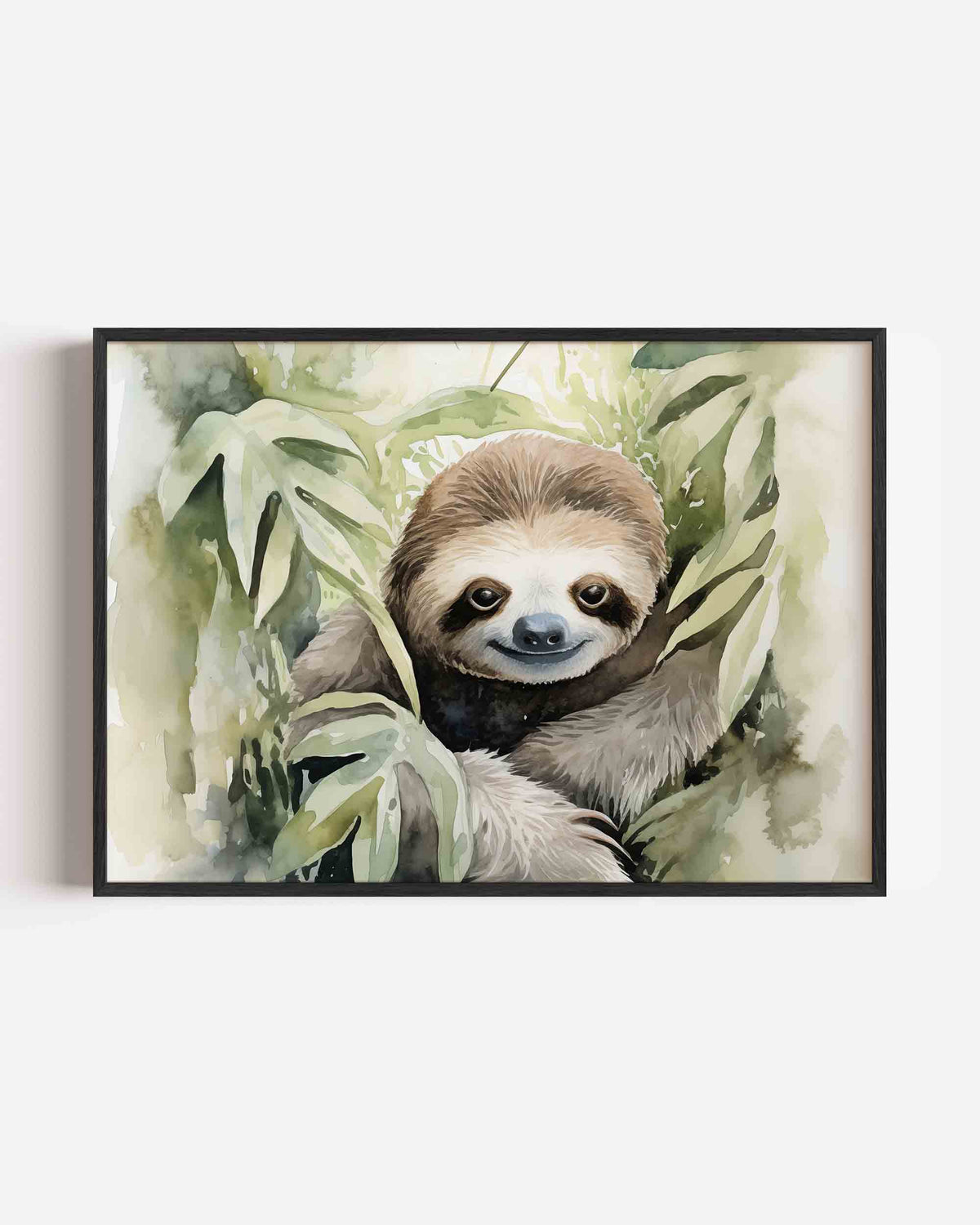 Lui dier tussen bladeren – jungle landscape poster als wanddecoratie