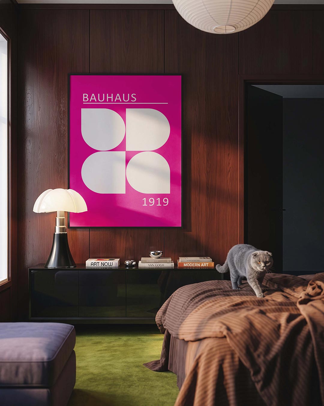 – geometrische Bauhaus poster in staand formaat