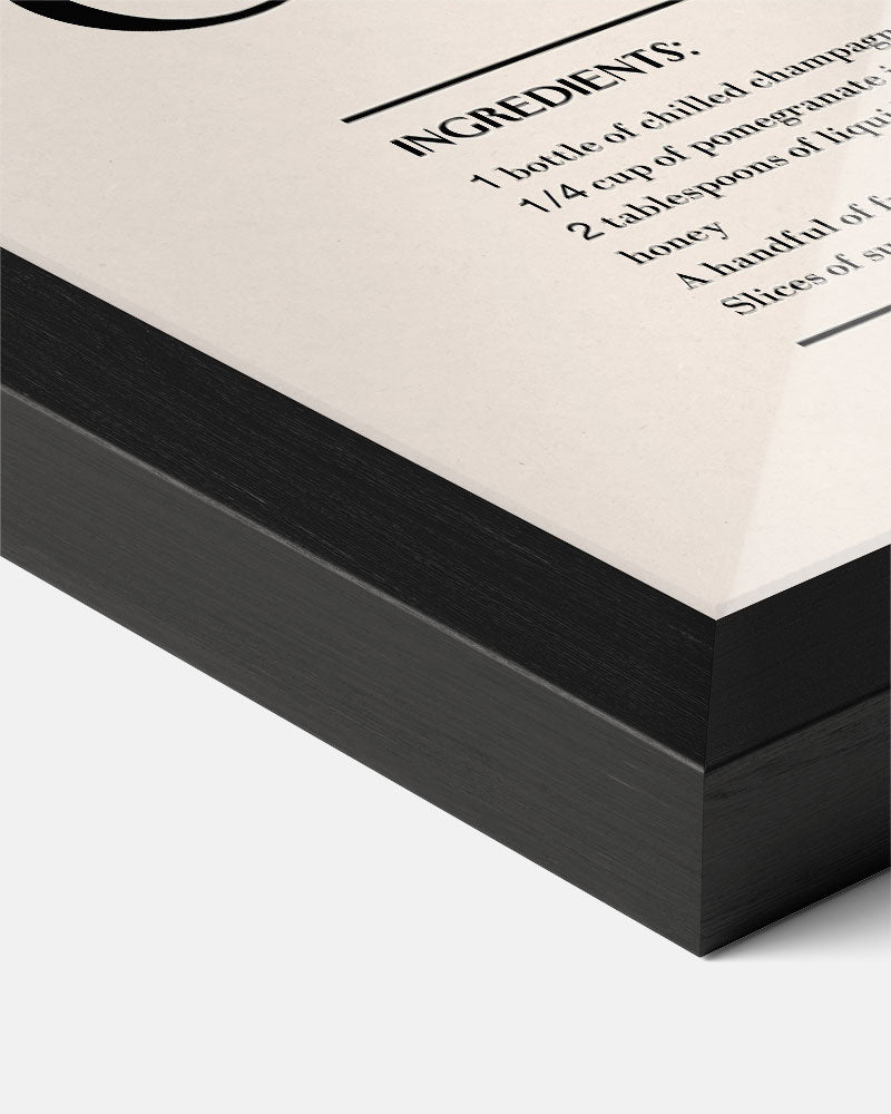 Winter Champagne Receptposter – kerst poster als sfeervolle staande wanddecoratie