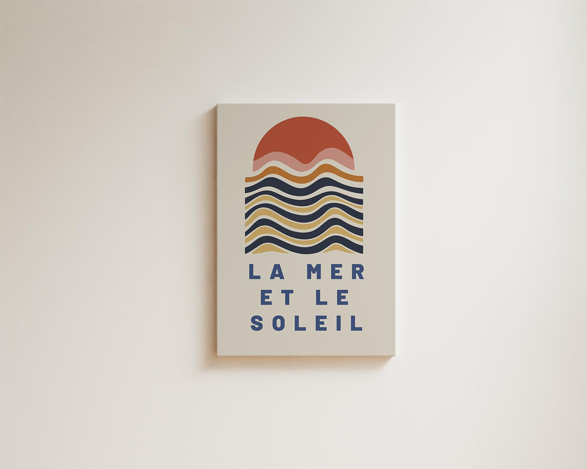 Zonsondergang aan Zee – modern portret kunstwerk van WallArtistic