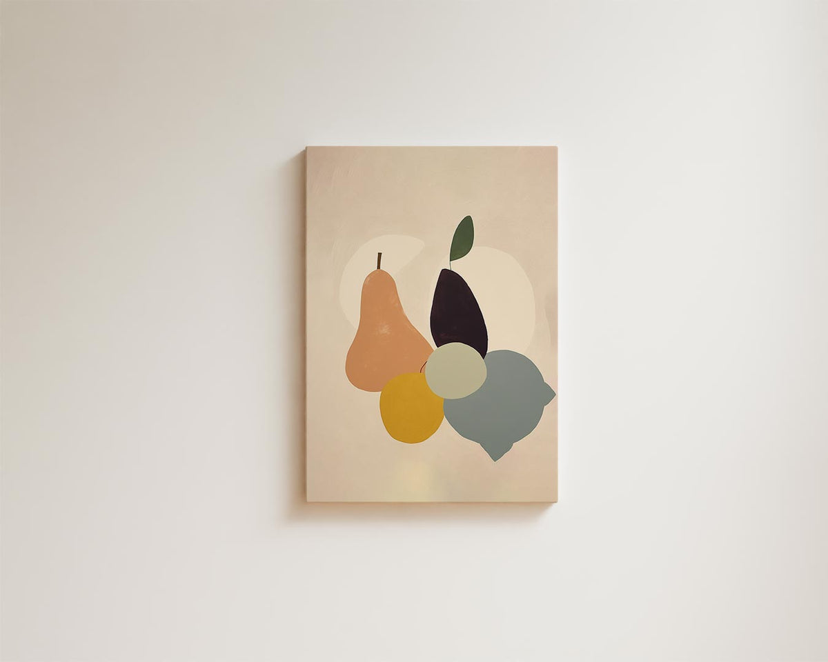 Abstracte Vruchtenexplosie – kunstwerk met zwarte baklijst