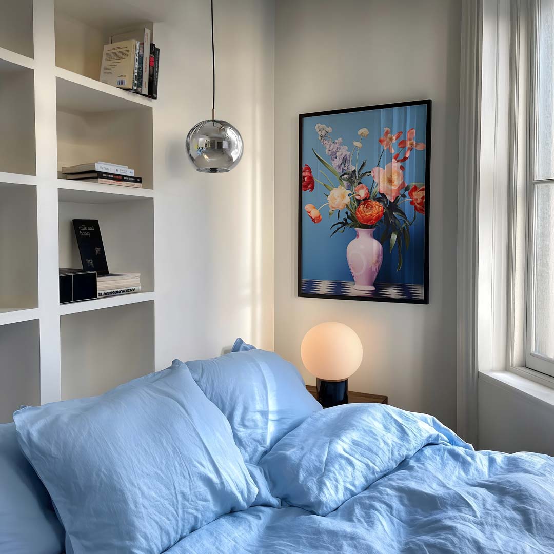Bloemenpracht in Pastel Vaas – staande muurposter met bloemen