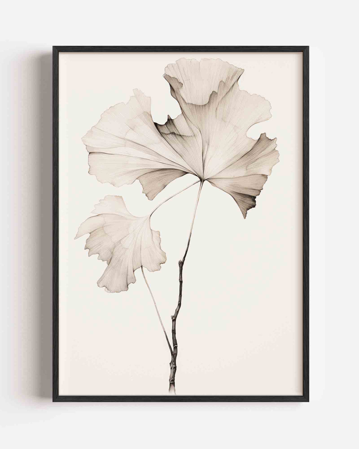 Ginkgo bladeren – Kunst & Design poster als staande wanddecoratie