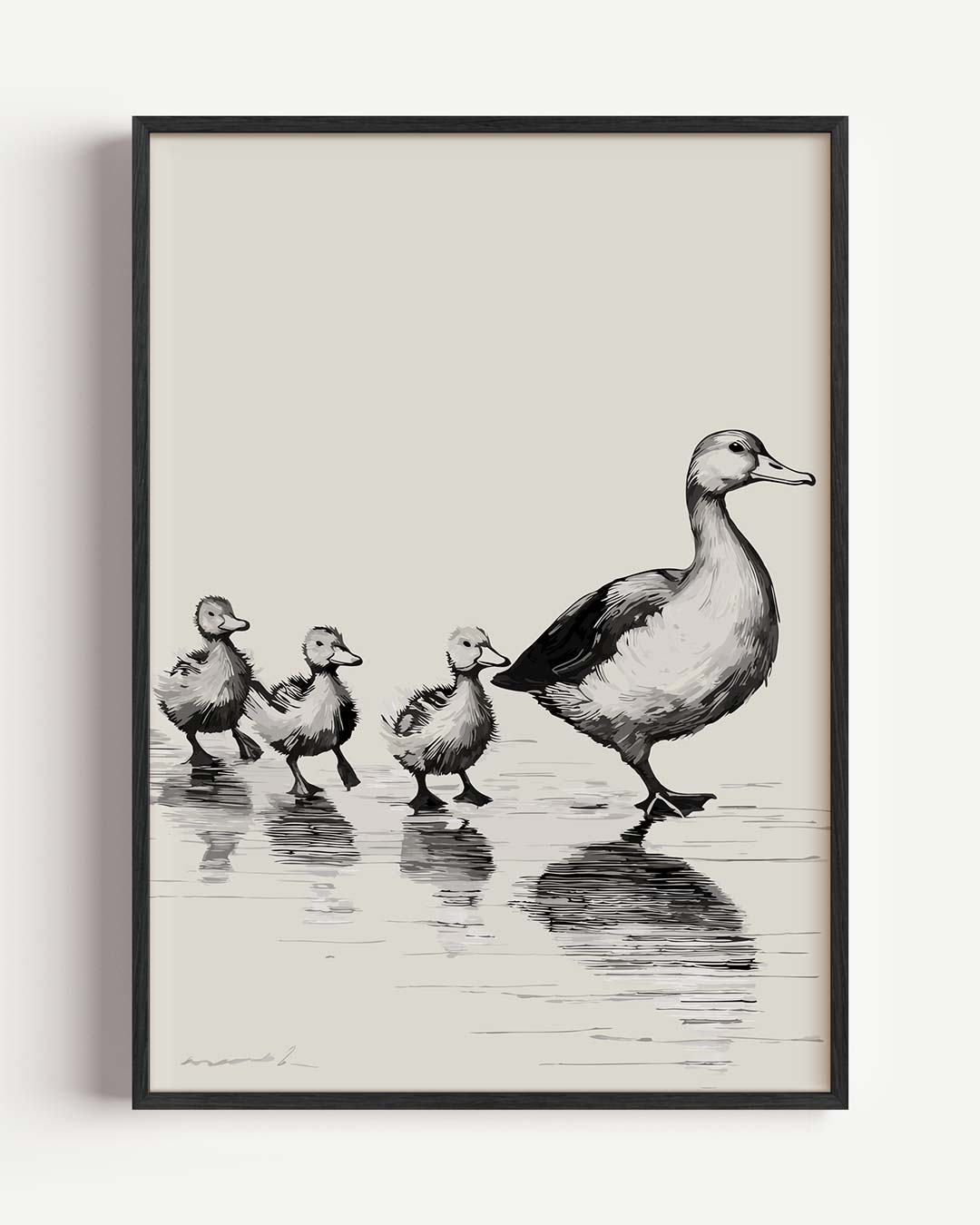 Eendenfamilie Wandkunst – kids portret poster als wanddecoratie