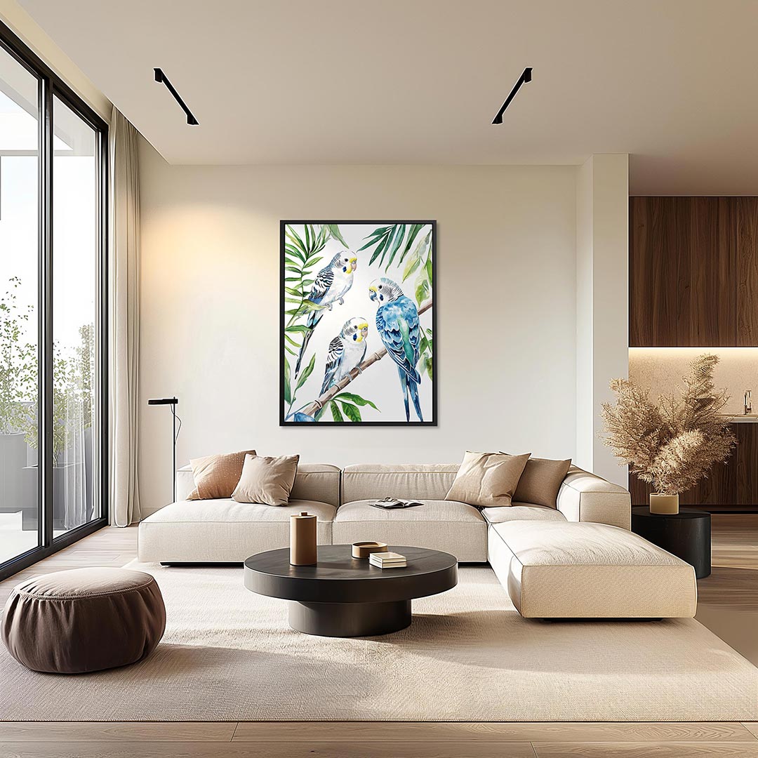 Vogels en bladeren – staand wanddecoratie kunstwerk