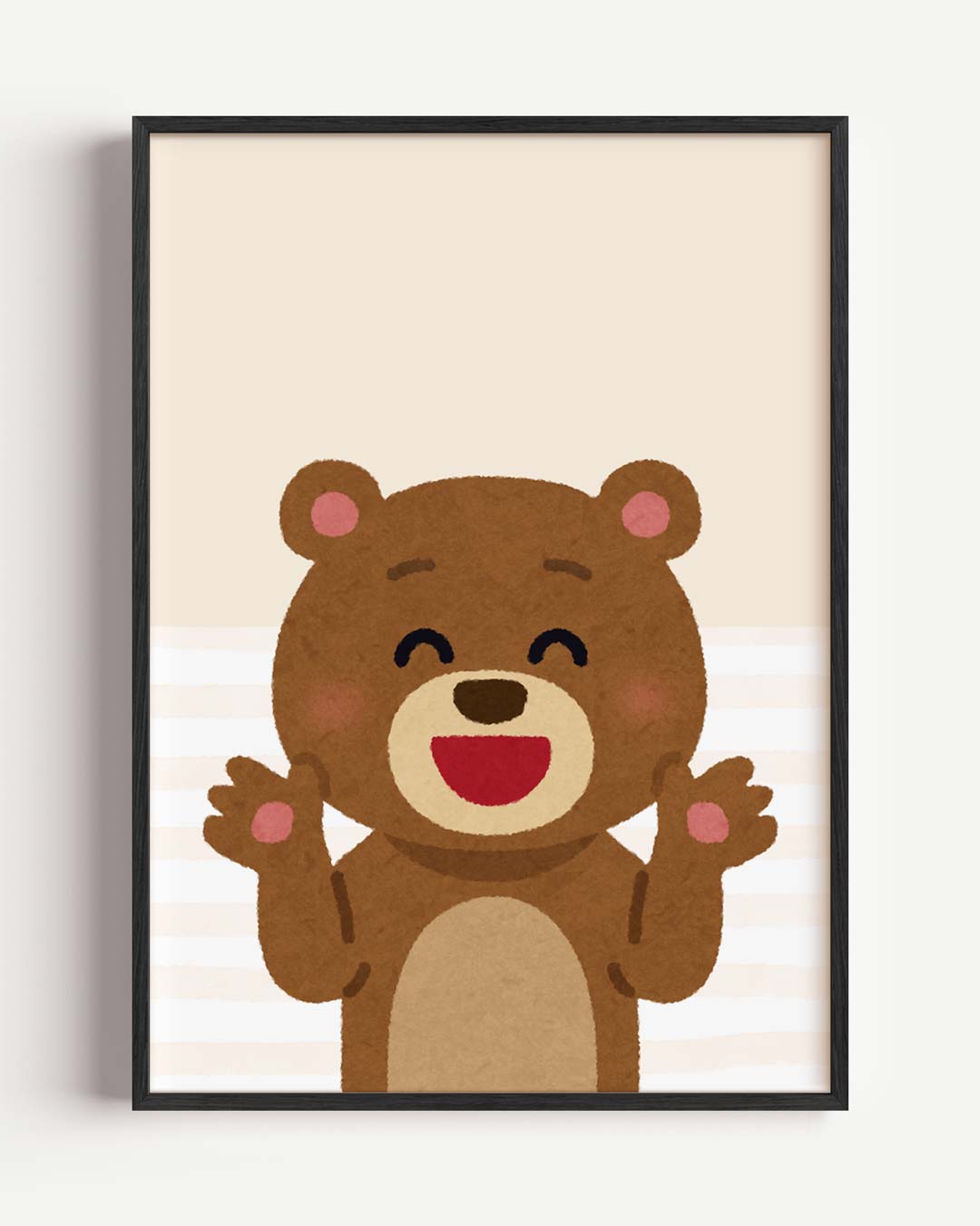 Vrolijke Knuffelbeer – kids portret poster als wanddecoratie
