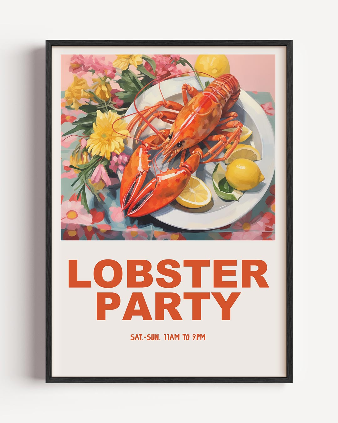 Lobster Party – keuken portret poster als wanddecoratie