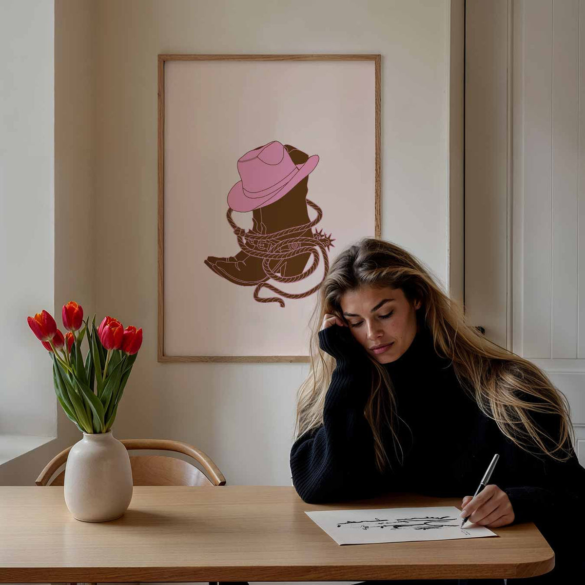 Stoere Cowboy Chic – paasposter in staand formaat