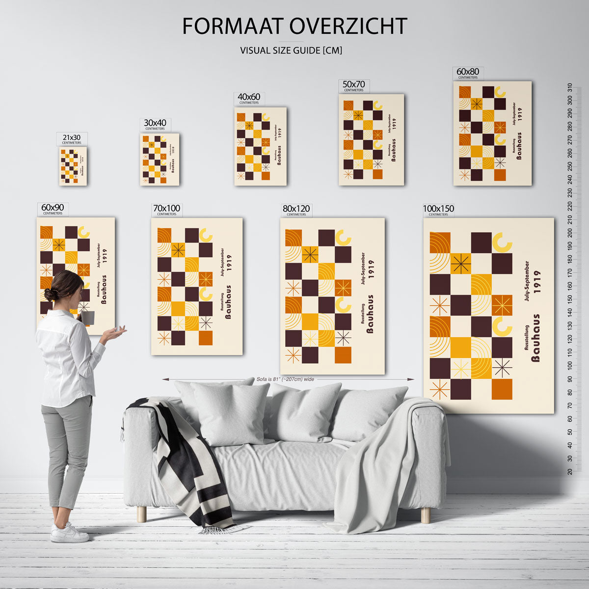 Vorm en balans – geometrische poster in Bauhaus-stijl van WallArtistic