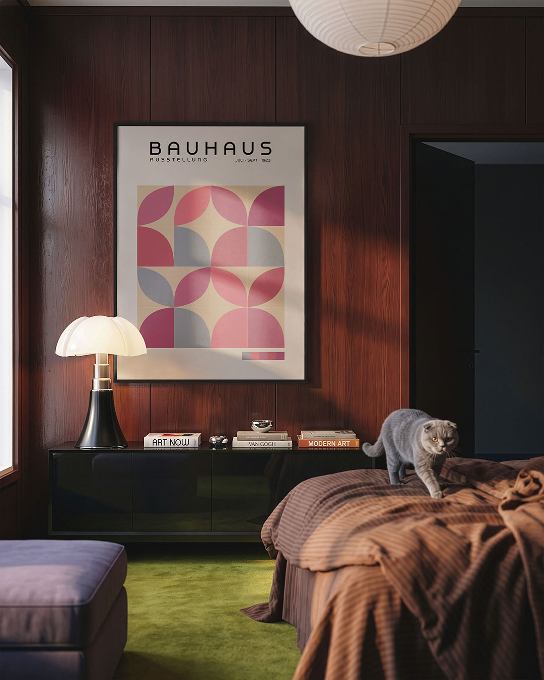 Vormritme en kleur – geometrische Bauhaus poster in staand formaat