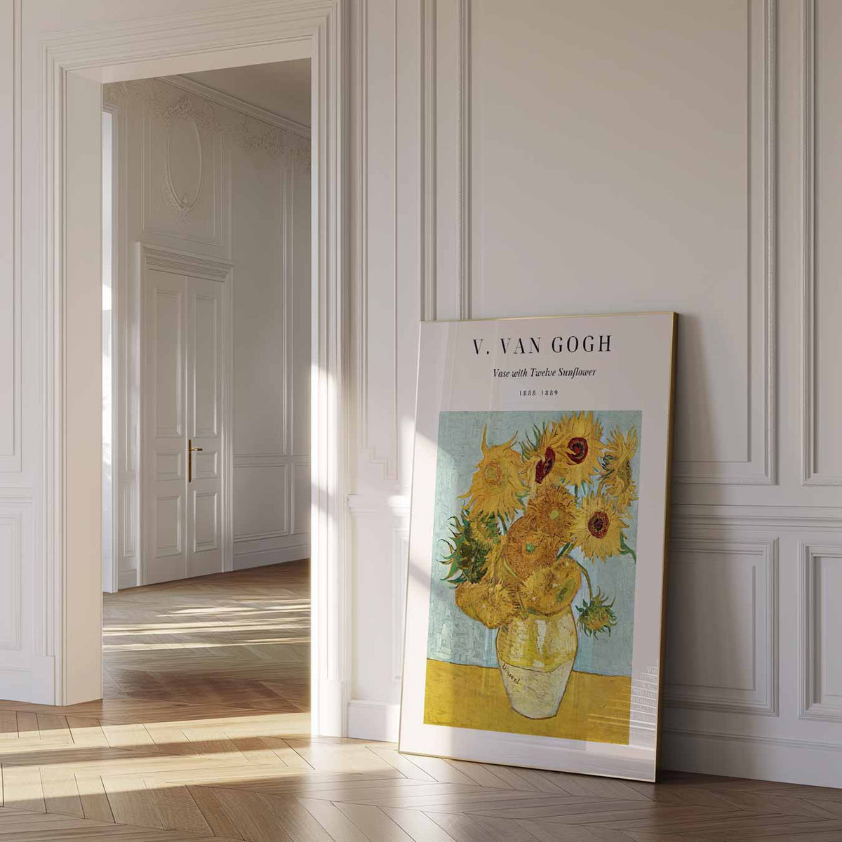 Van Gogh's Zonnebloemen – urban poster in staand formaat