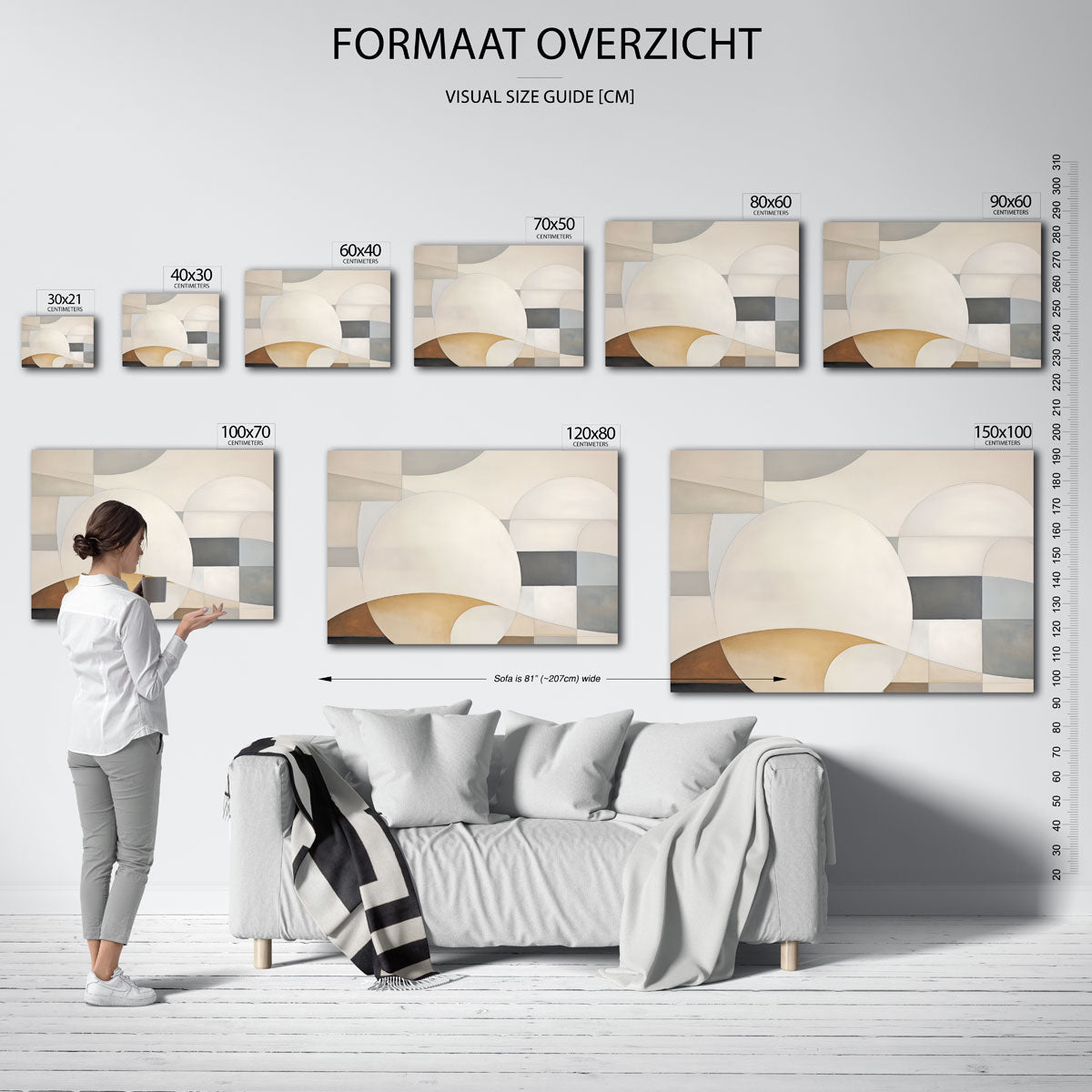 Abstracte vormen – liggende muurposter met abstracte vormen