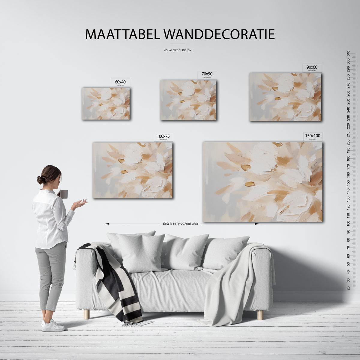 Organische vormen – Bloemen kunstwerk – op canvas, dibond of plexiglas