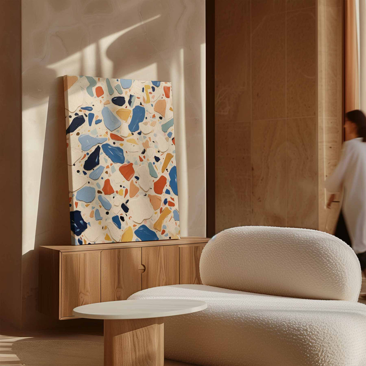Levendig Terrazzo Inspiratie – staand kunstwerk voor modern interieur
