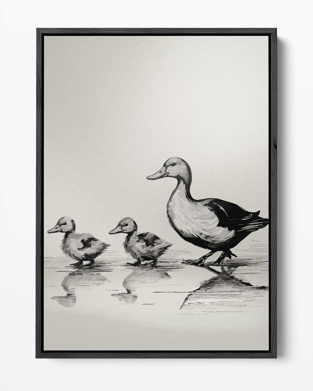 Eend met Eendjes Wandeling – portret kunstwerk als wanddecoratie