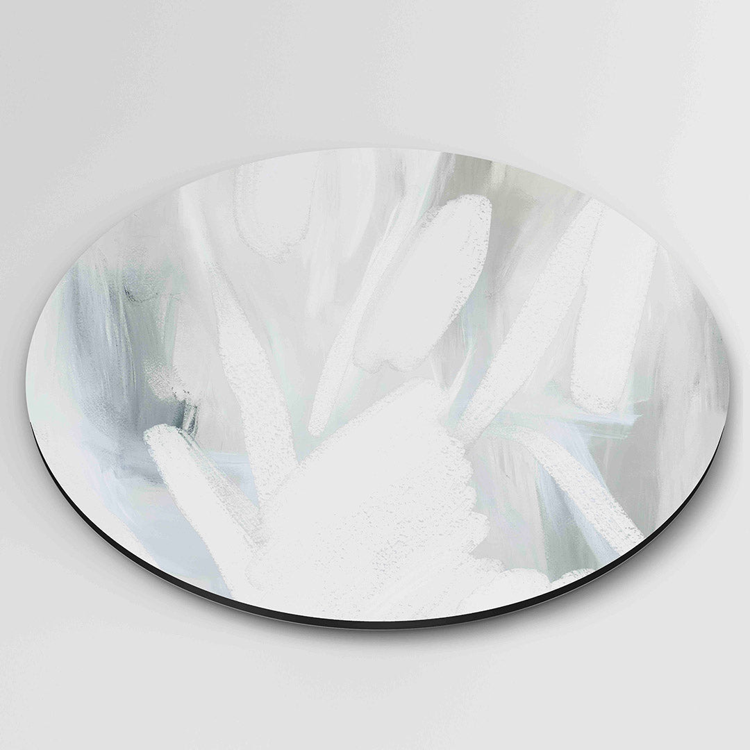 Abstracte penseelstreken – moderne ronde wanddecoratie van WallArtistic