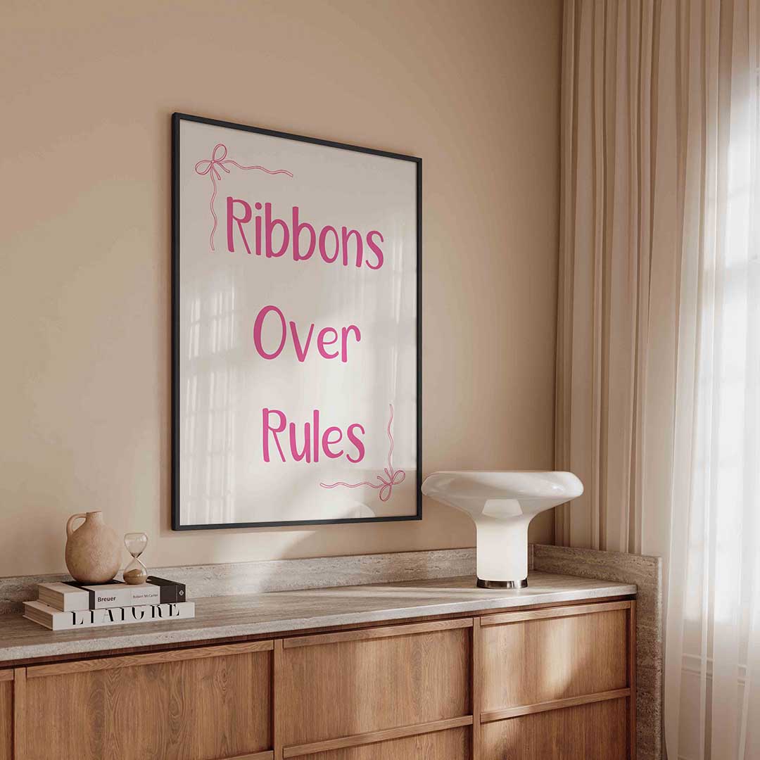 Ribbons over rules – kleurrijke Pop Art poster in staand formaat
