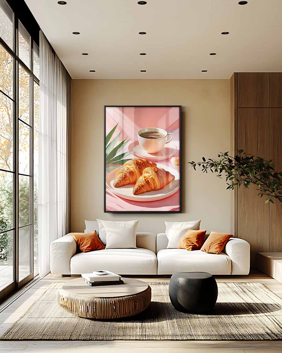 Croissant Serenade – plexiglas wanddecoratie in portret formaat