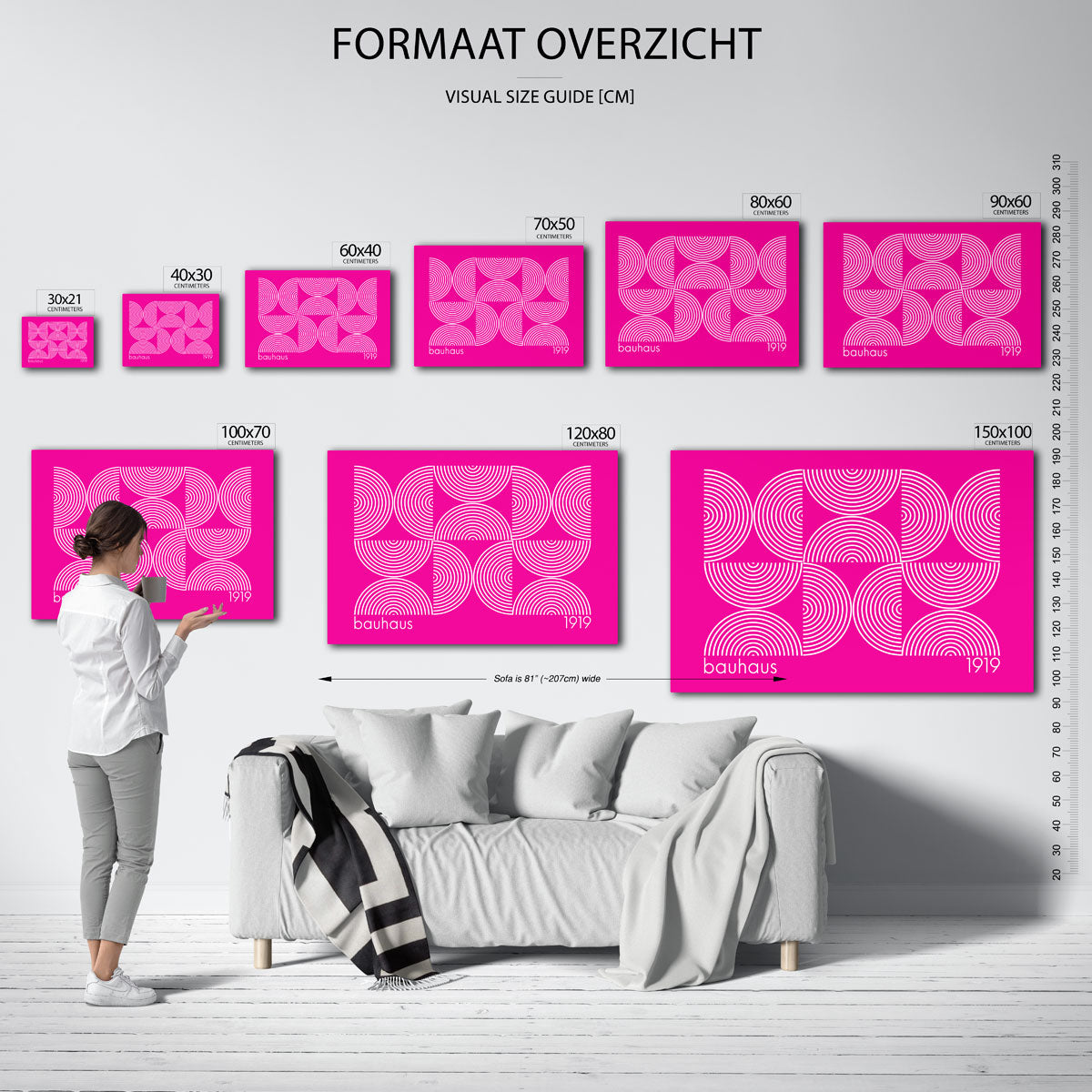 Cirkelritme en lijnen – Bauhaus poster als geometrische wanddecoratie