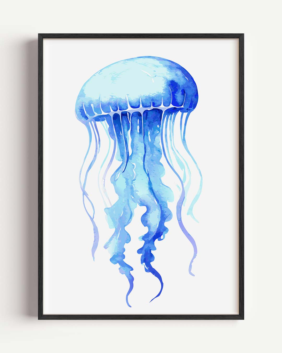 Watercolor Kwallen – dieren portret poster als wanddecoratie